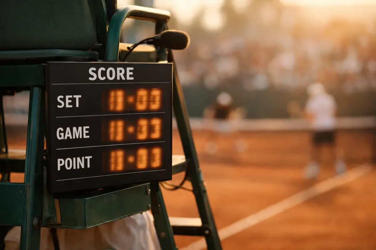 Tableau des scores de tennis lors d'un tournoi