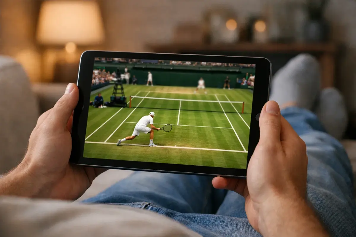 Match de tennis en streaming sur tablette