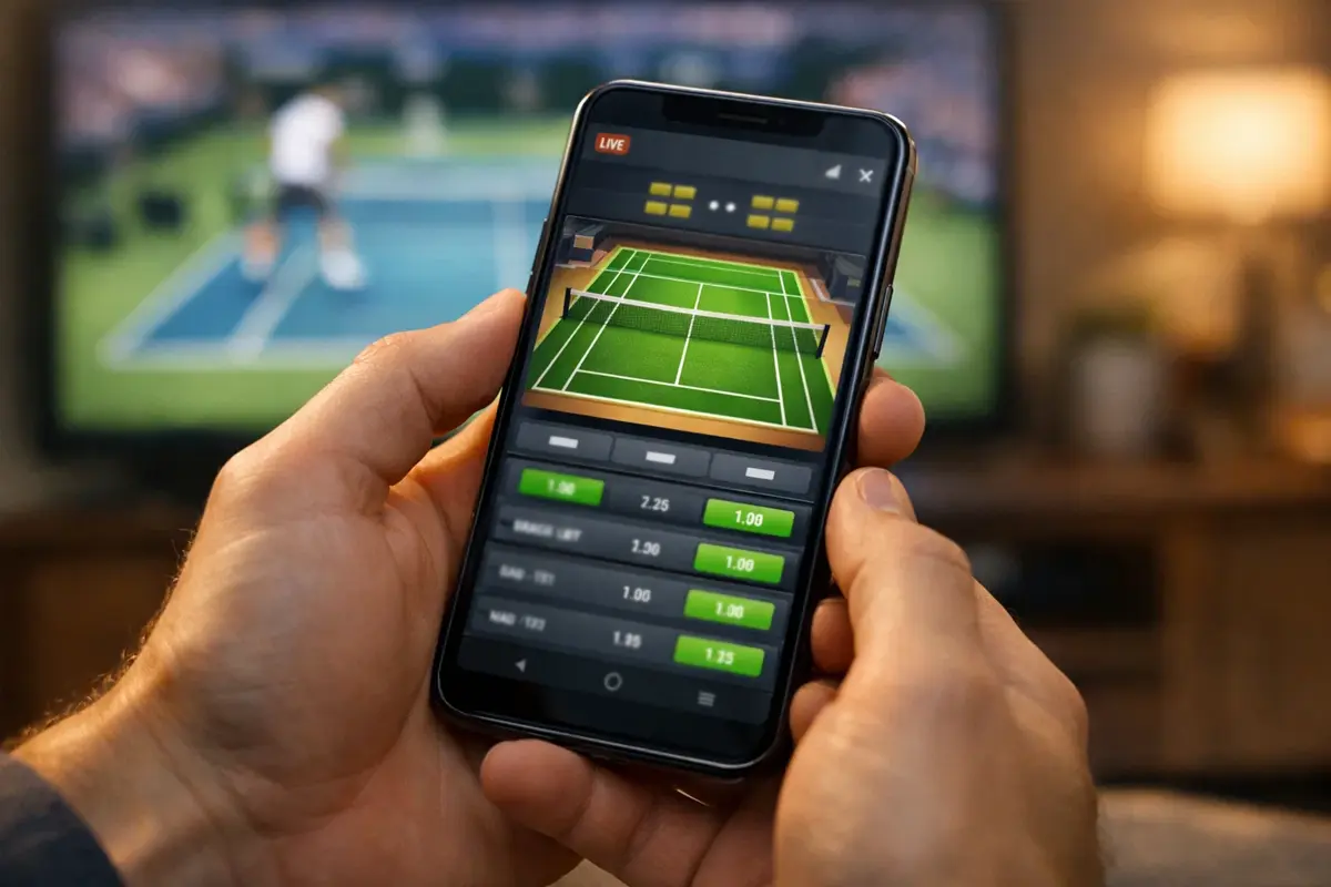 Interface de paris tennis sur smartphone